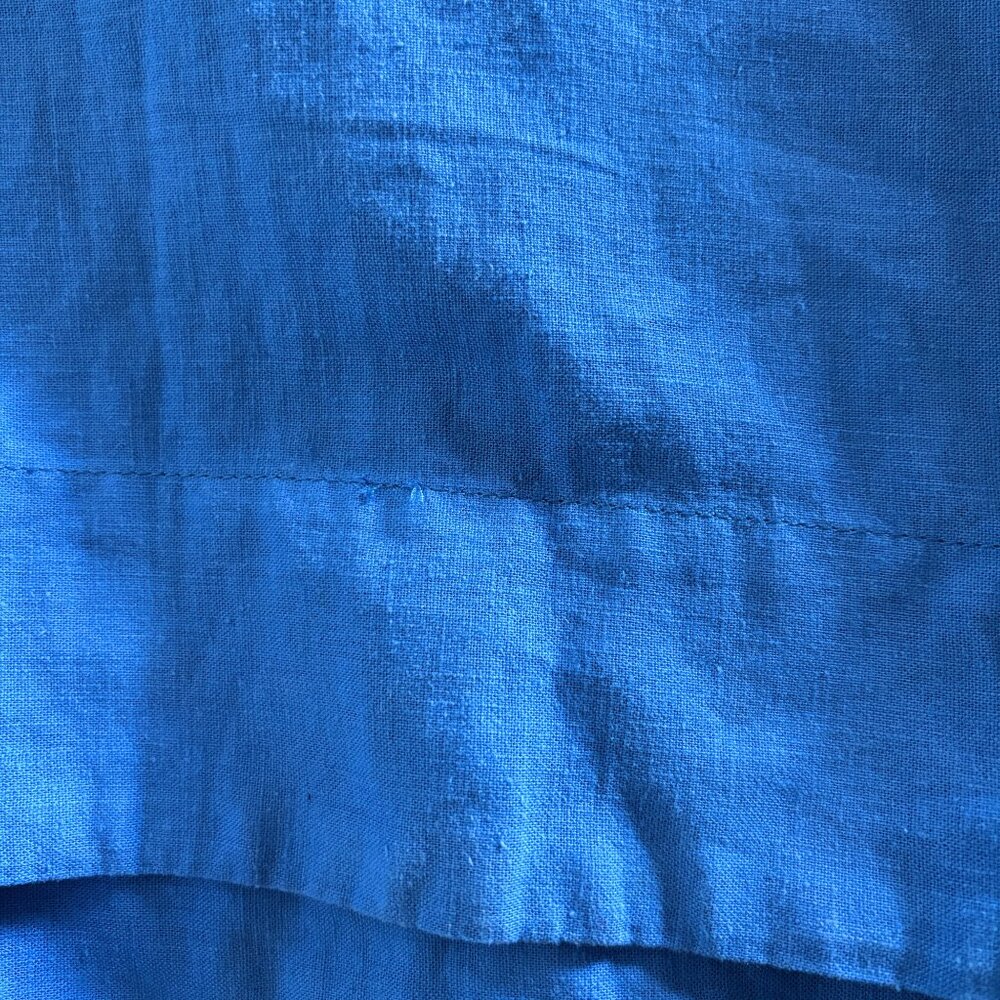 Farm Rio One Shoulder Cutout Blue Linen Maxi Dress Womens XS Coastal Boho - Picture 16 of 16